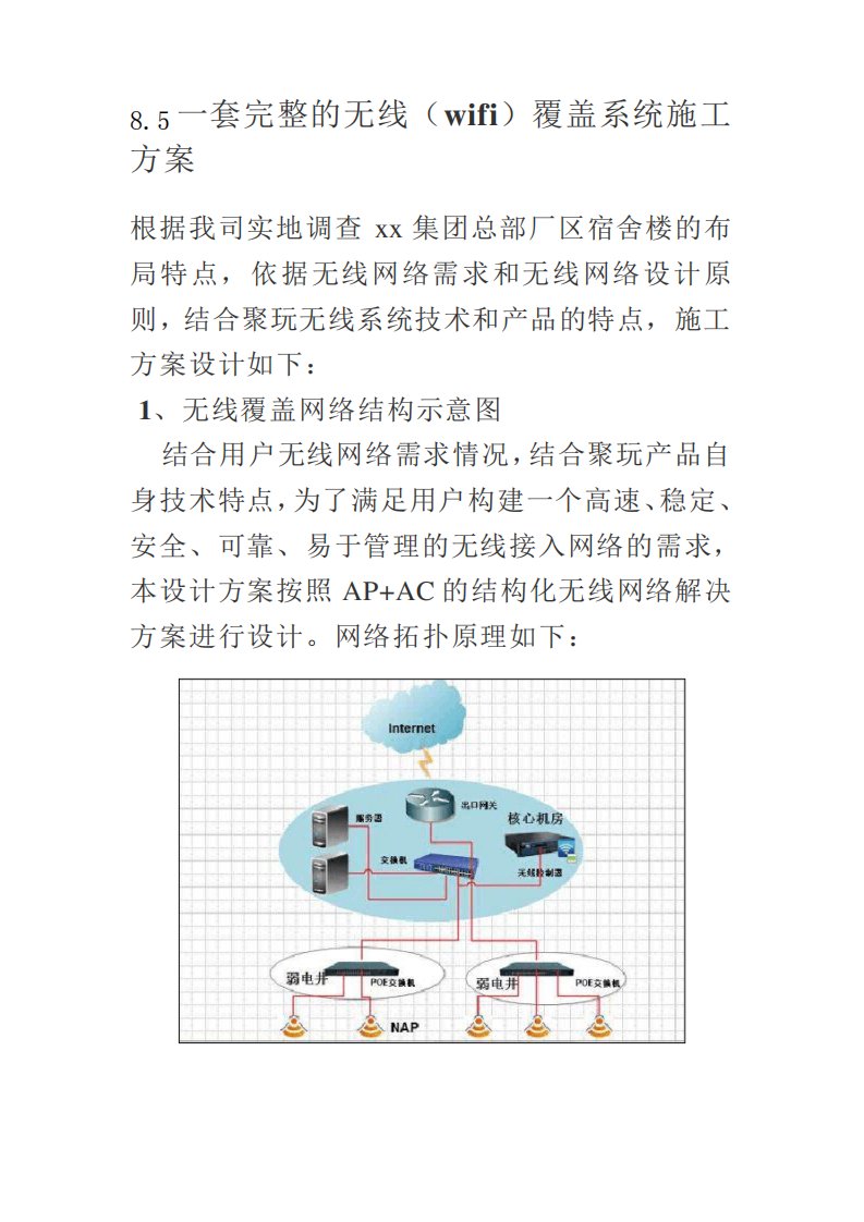 8.5一套完整的无线(wifi)覆盖系统工程施工组织设计方案