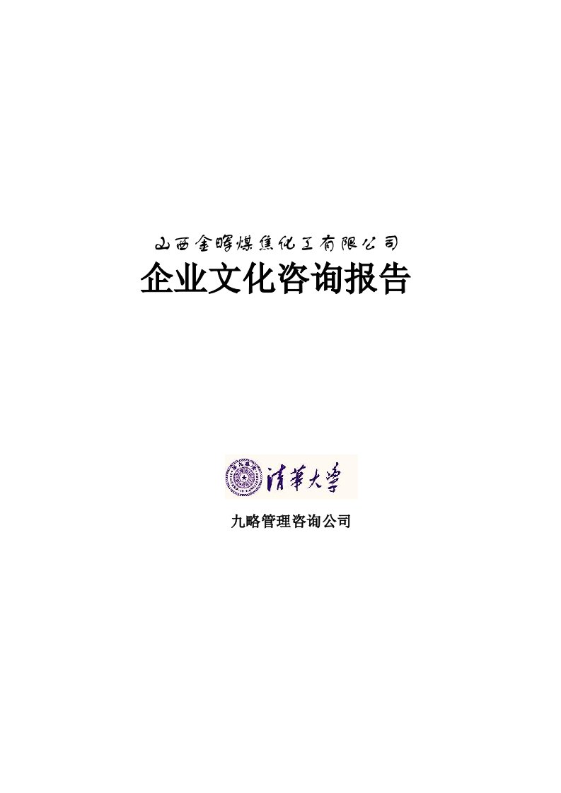 企业文化-九略金晖企业文化咨询报告