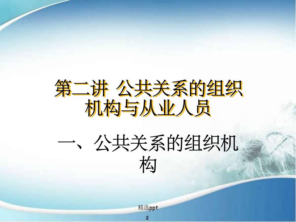 公共关系的组织机构与从业人员