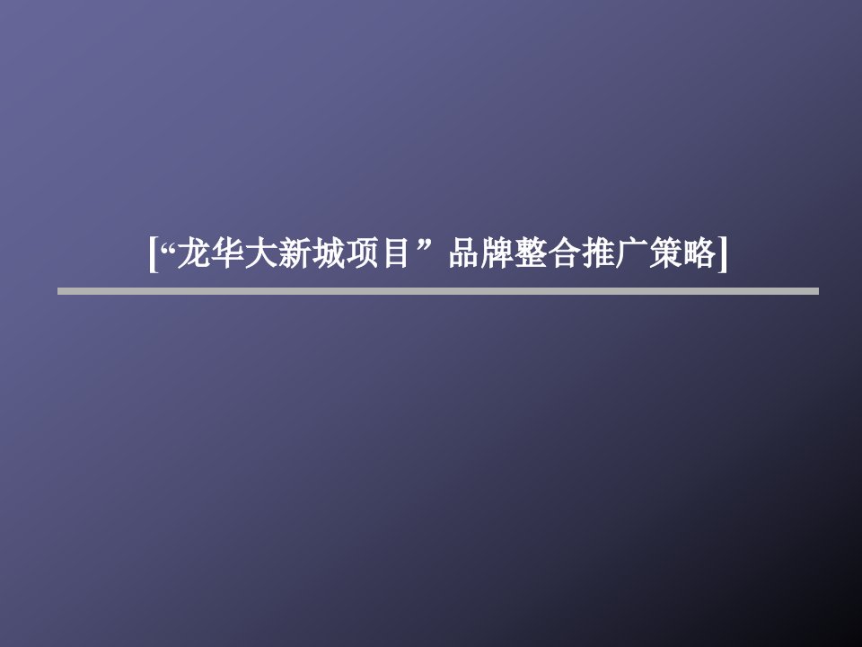 房地产策划案例龙华大新城项目