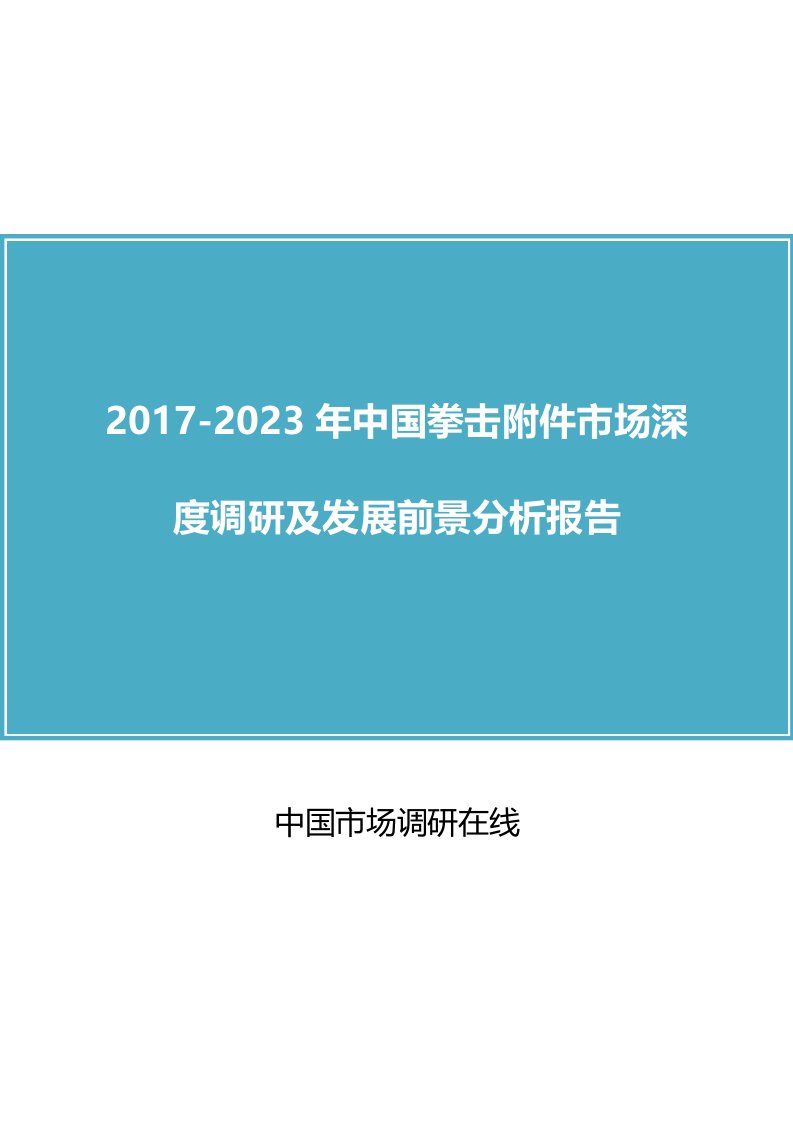 中国拳击附件市场分析报告