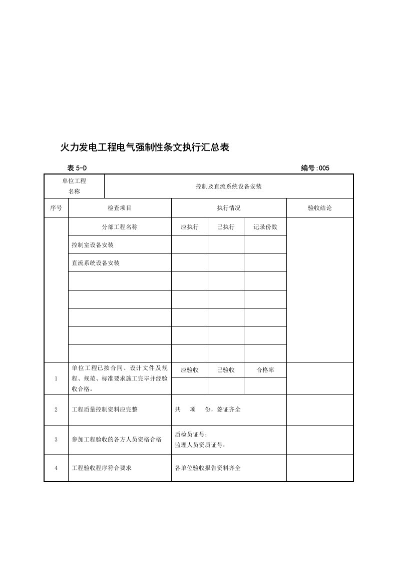 火力发电工程电气控制及直流系统强制性条文