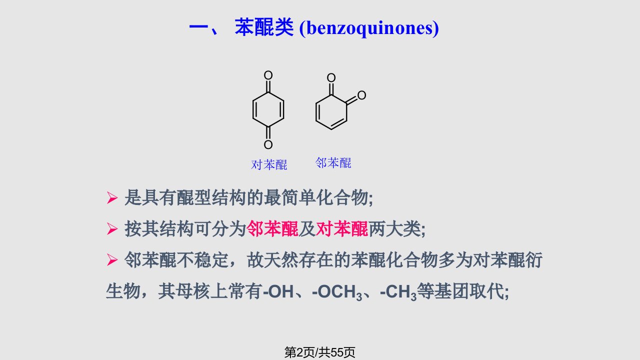 理学醌类天然药物化学