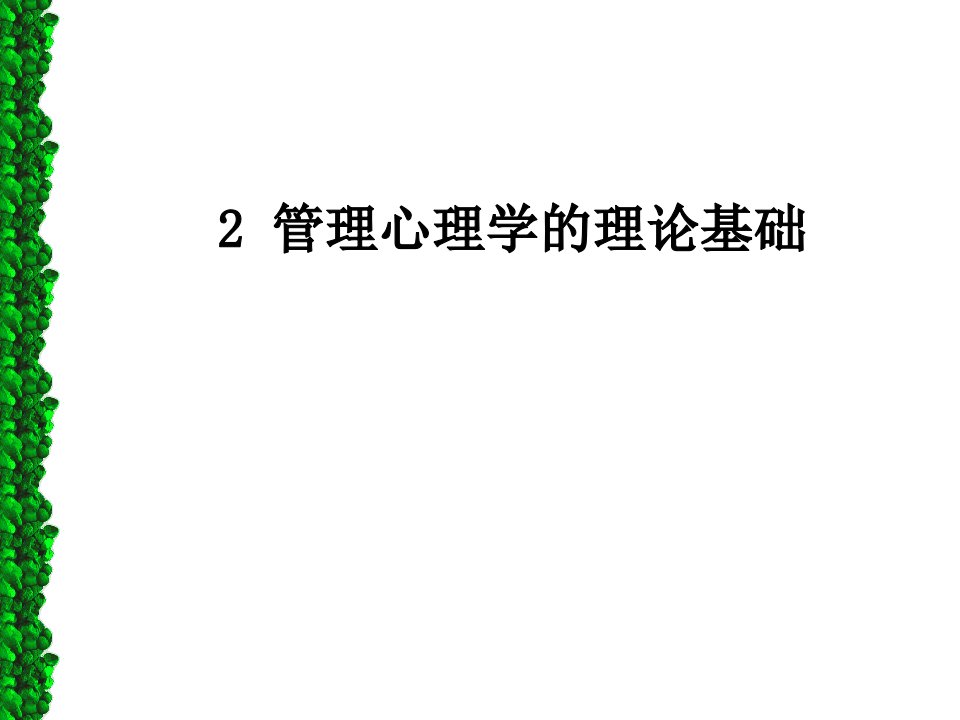 2管理心理学的理论基础PPT课件