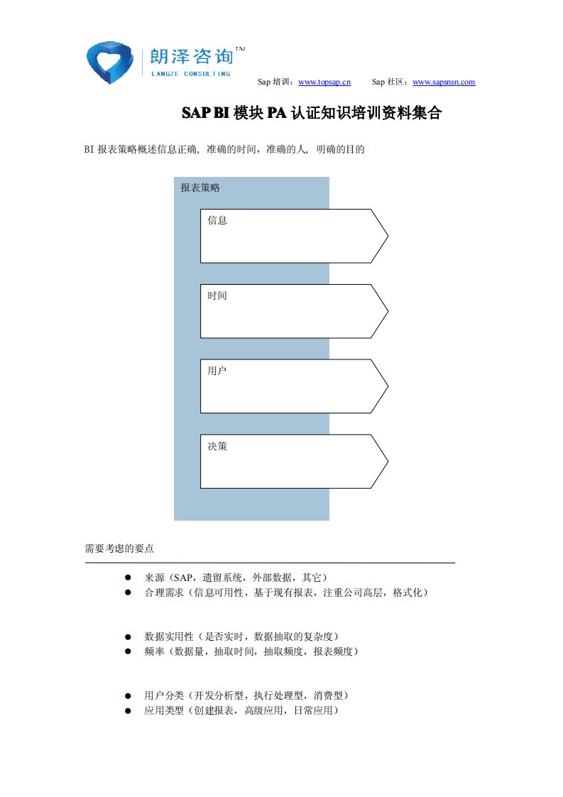 SAPBI模块PA认证知识培训资料集合