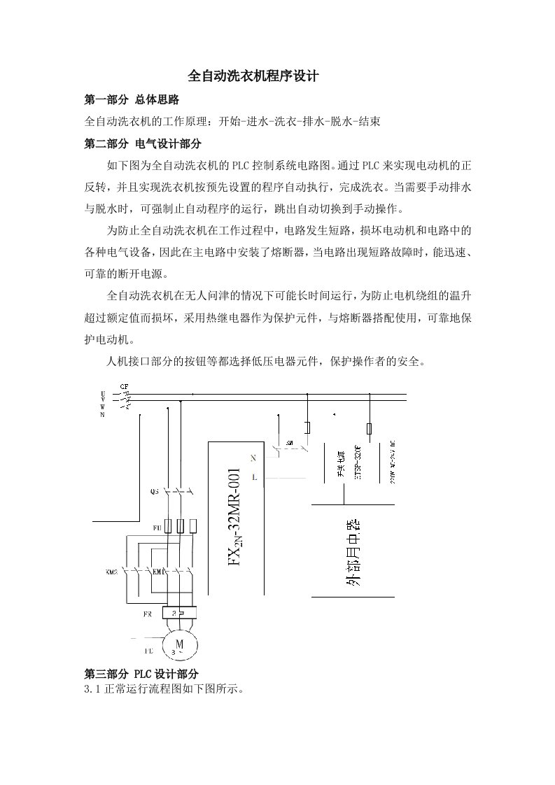 全自动洗衣机程序设计