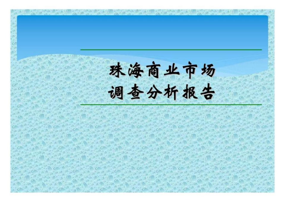 珠海商业市场调查报告