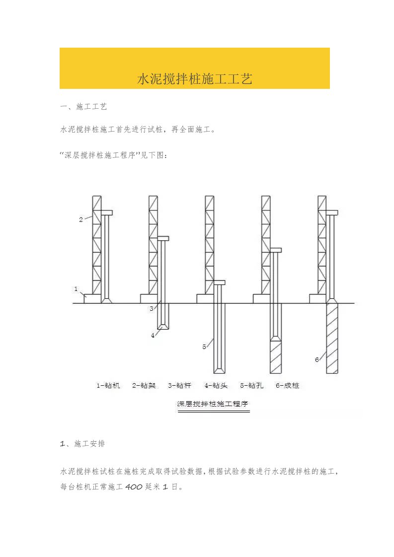 水泥搅拌桩施工工艺