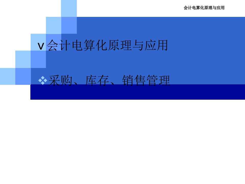 [精选]会计电算化原理与应用采购、库存、销售管理