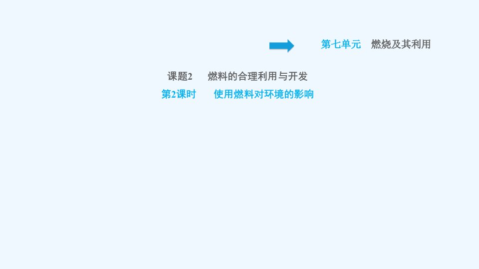 九年级化学上册第7单元燃料及其利用课题2燃料的合理利用与开发第2课时使用燃料对环境的影响习题课件新版新人教版