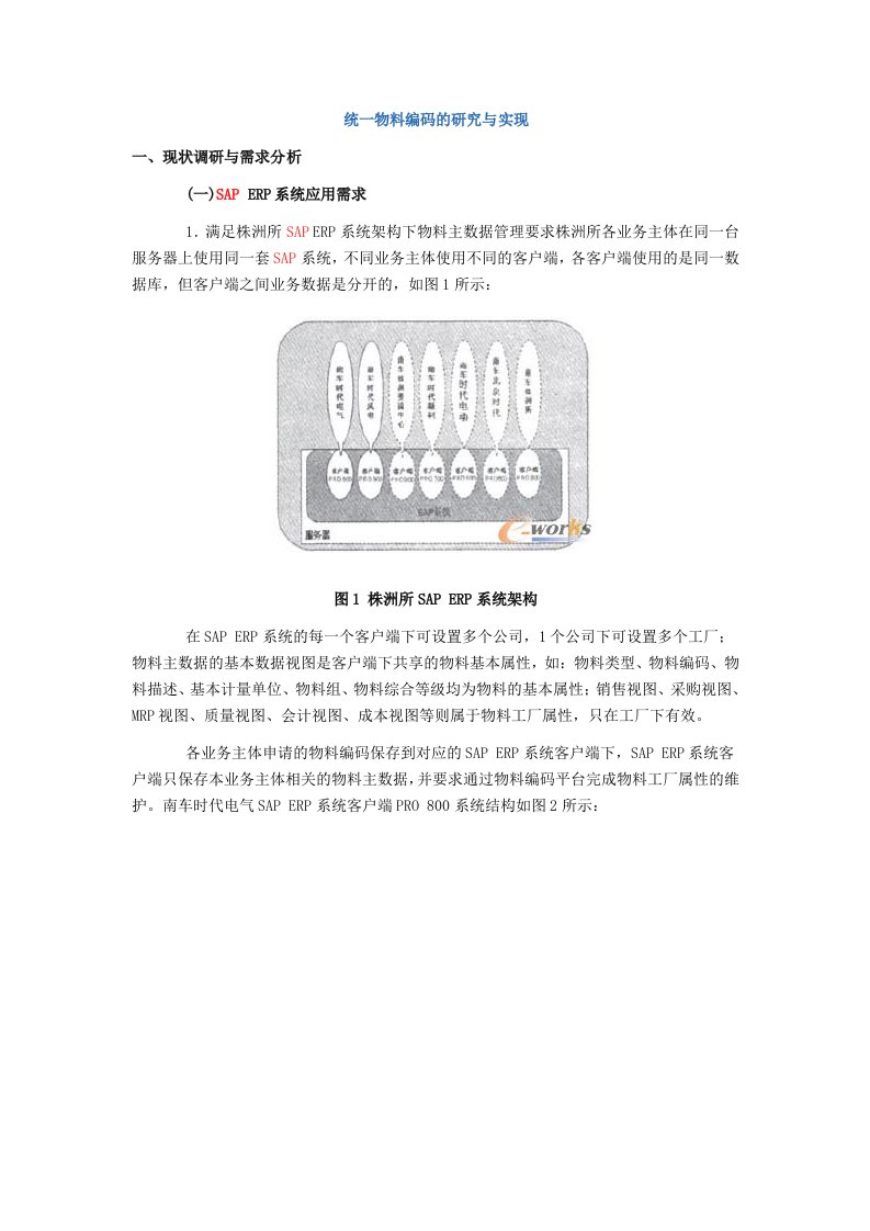 精选统一物料编码的研究与实现