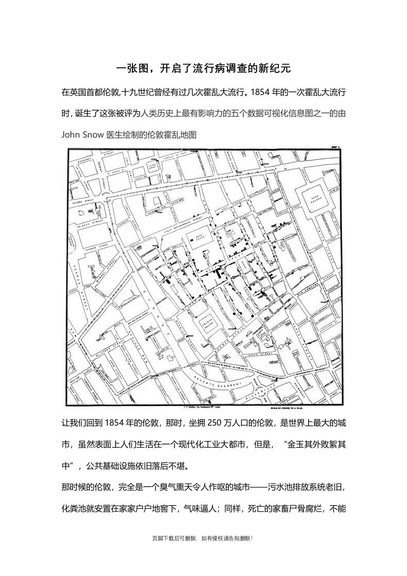 伦敦霍乱地图-现代传染病学调查的先驱