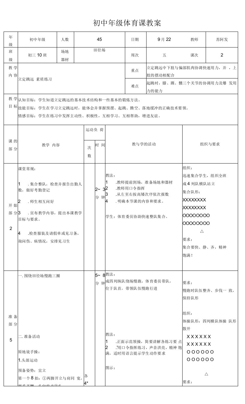 初中体育与健康人教7～9年级第5章