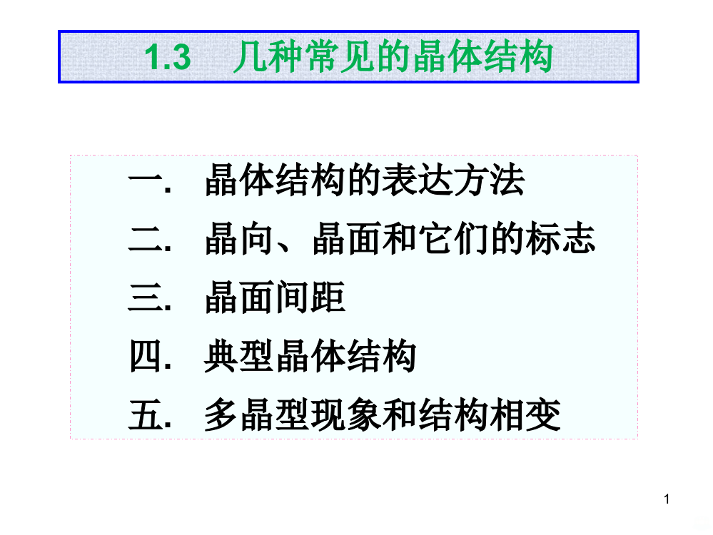 几种常见的晶体结构PPT课件