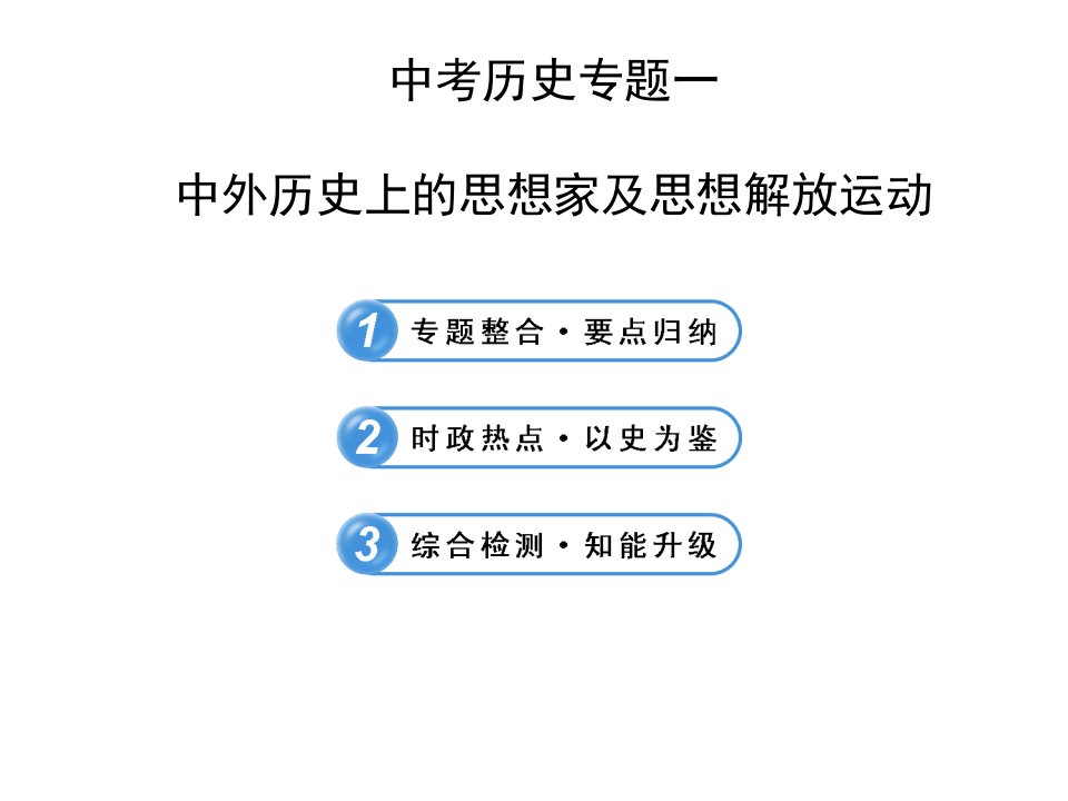 中考历史专题一中外历史上的思想家及思想解放运动复习课件：专题整合