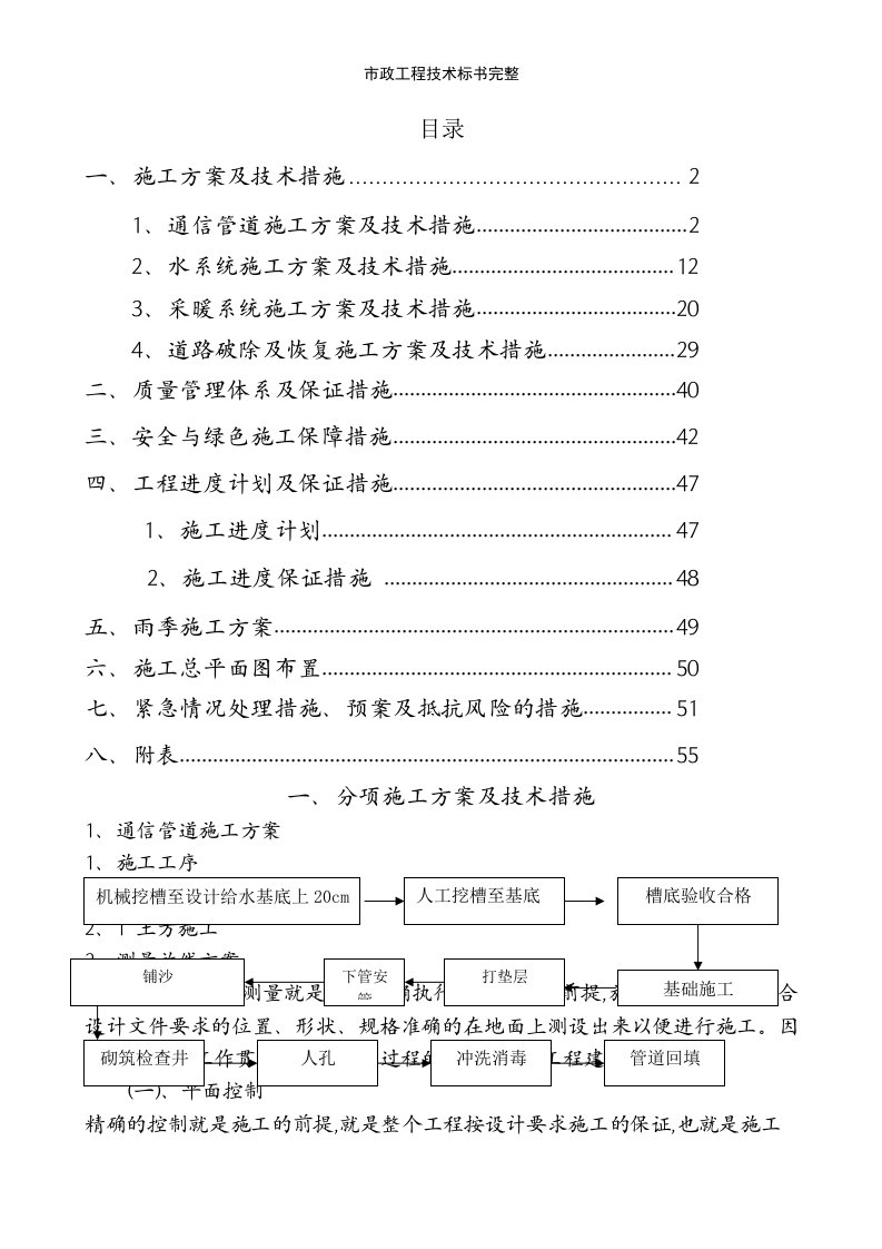 市政工程技术标书完整