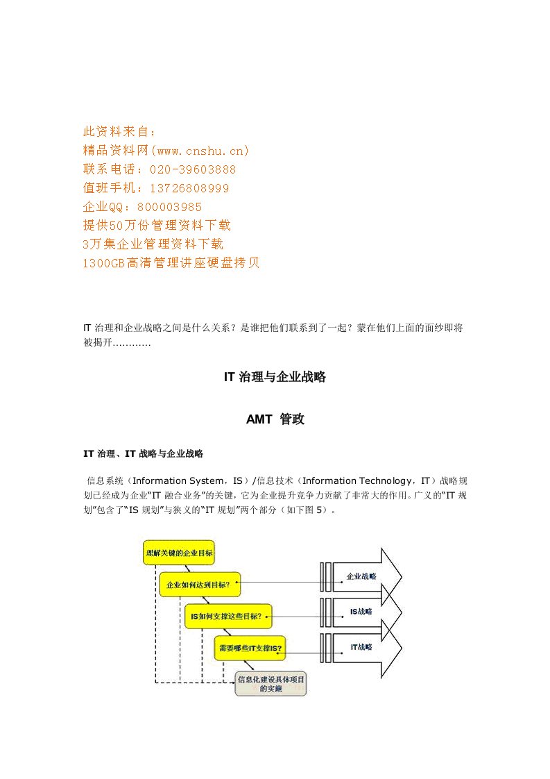 精选IT治理与企业战略管理