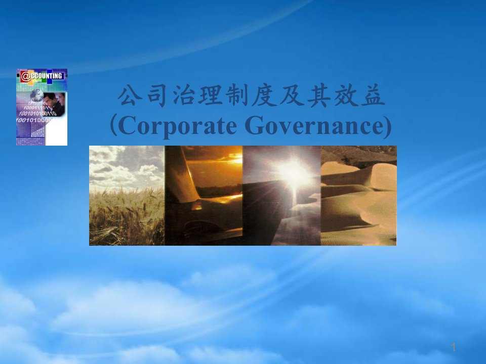 公司治理制度及其效益(ppt