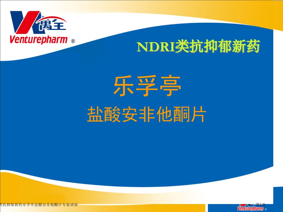 NDRI类抗抑郁新药乐孚亭盐酸安非他酮片课件PPT