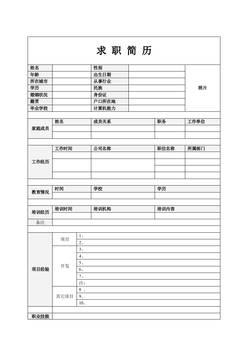 优秀精美简历模板集合(DOC83页)