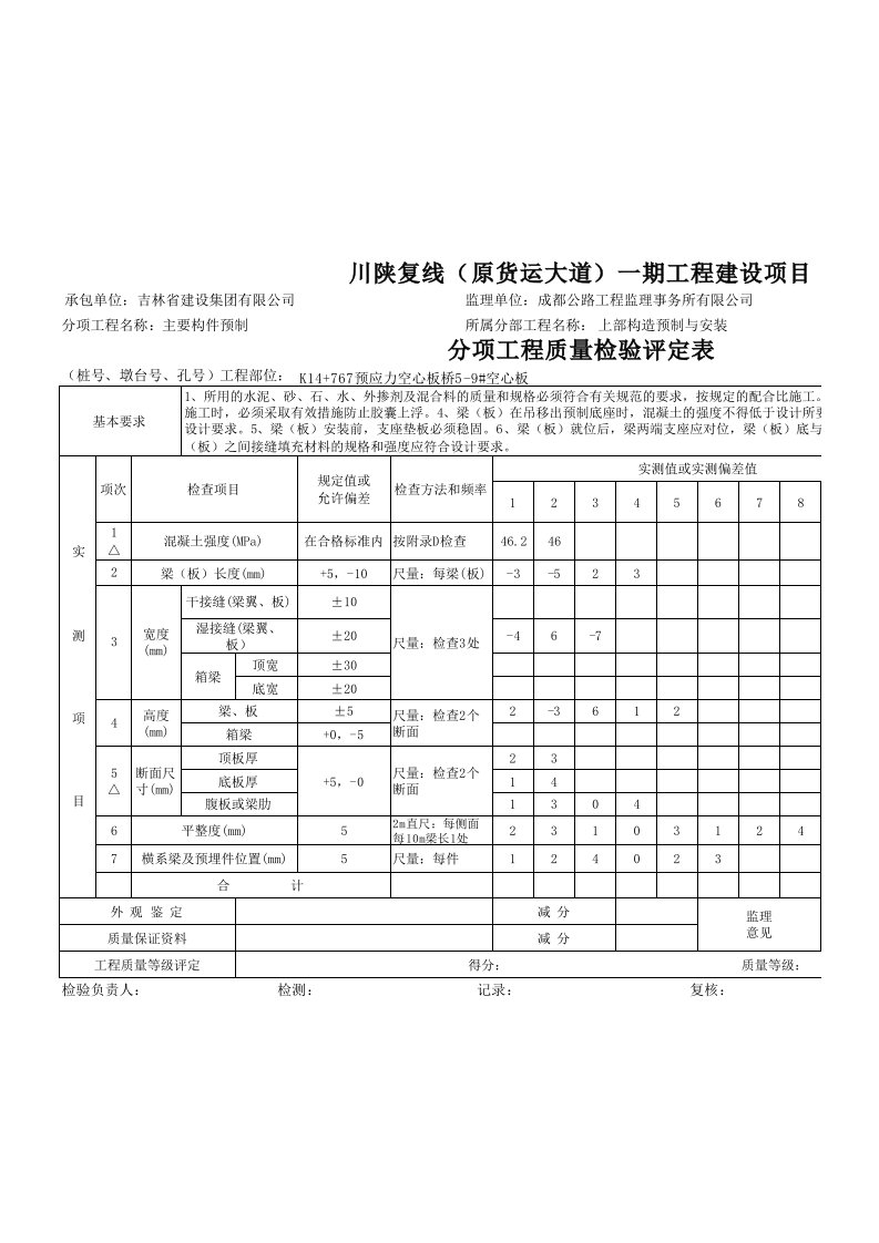 建筑工程-9板分项评定表