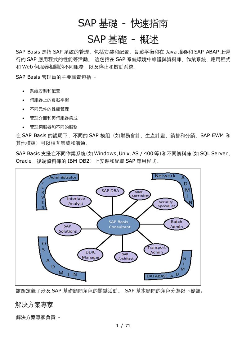 SAP基础快速指南