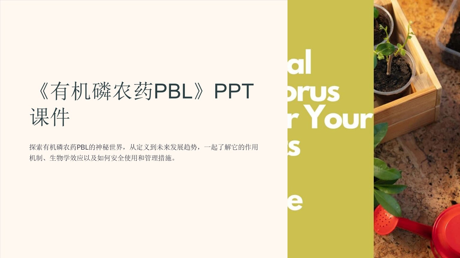 《有机磷农药PBL》课件