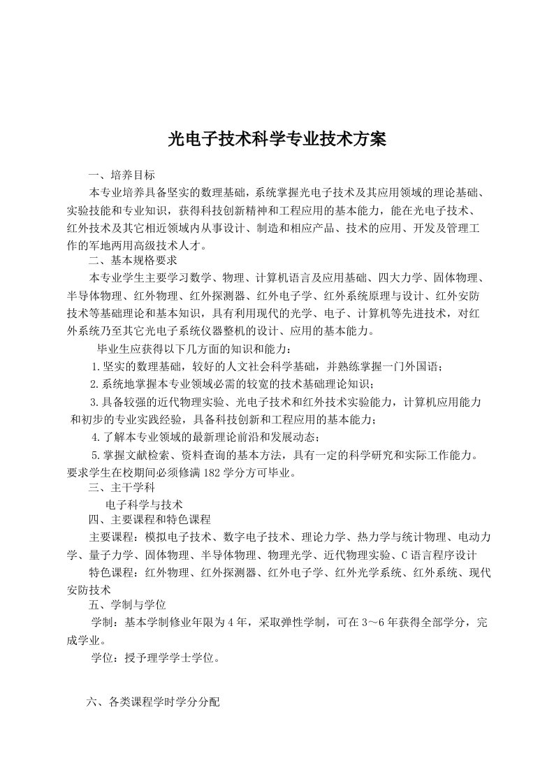 光电子技术科学专业技术方案(doc9)(1)