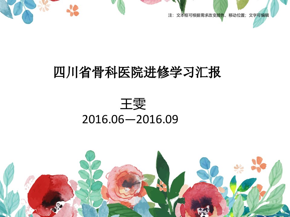 骨科医院进修学习汇报