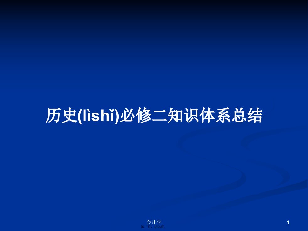 历史必修二知识体系总结学习教案