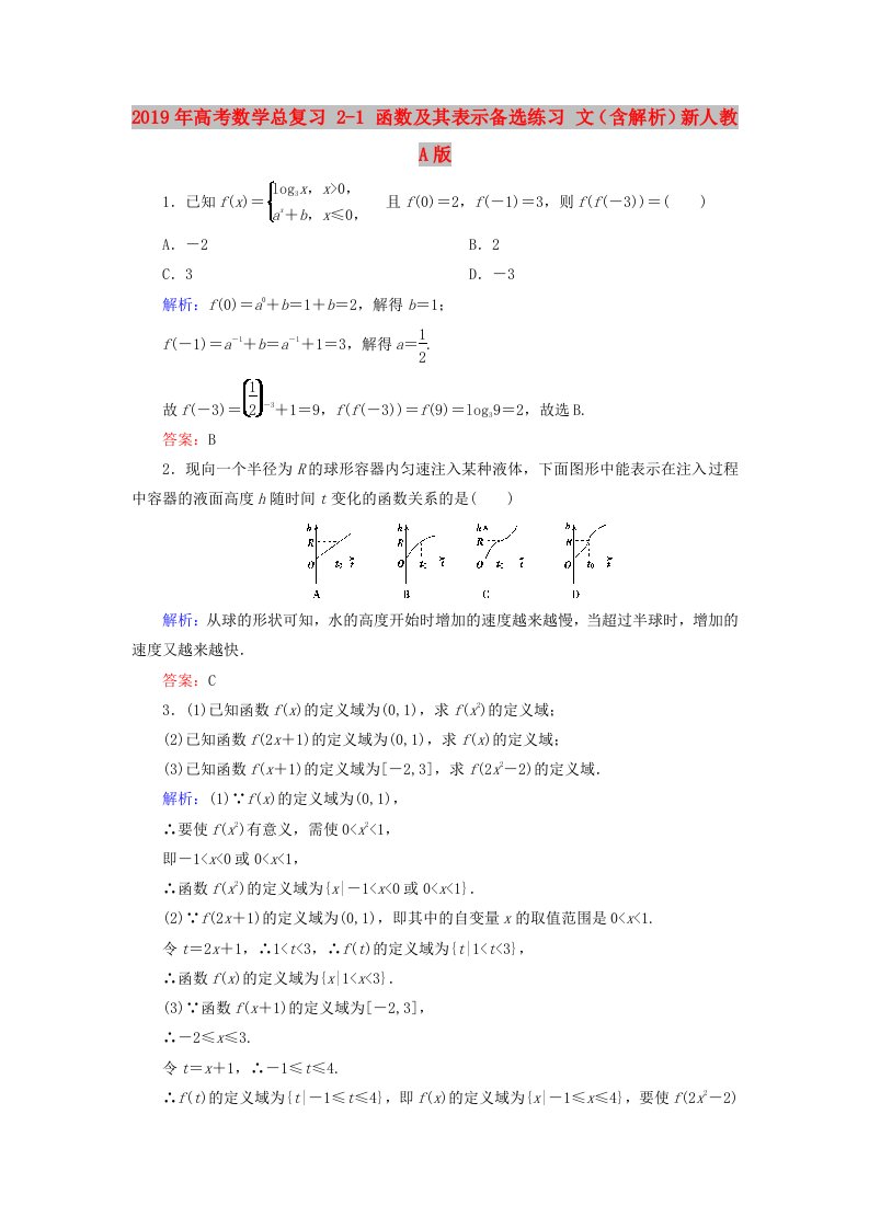 2019年高考数学总复习