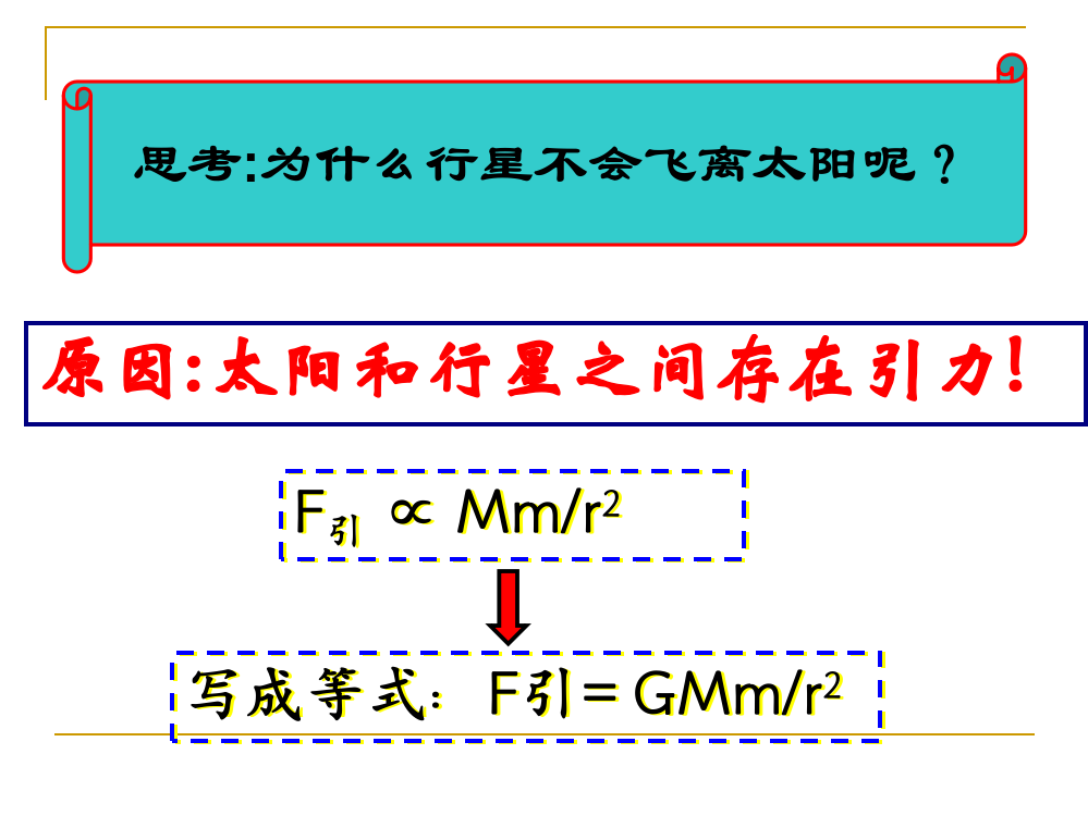 高中物理必修二万有引力定律