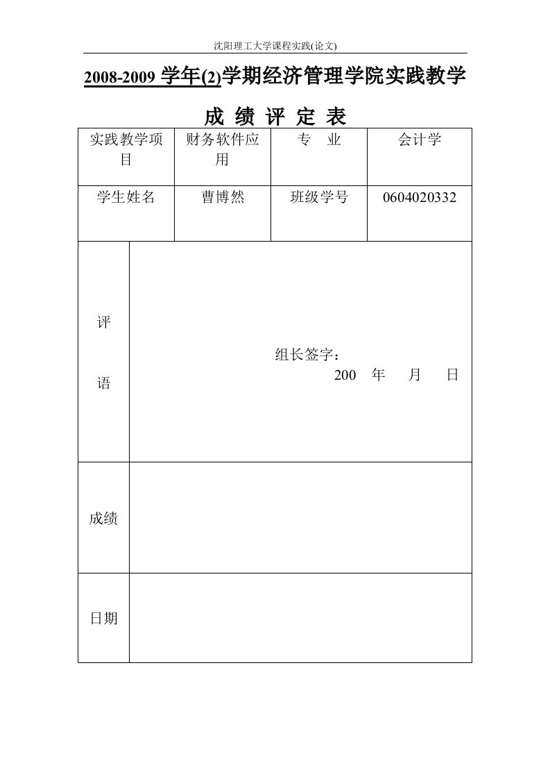 财务软件应用报告