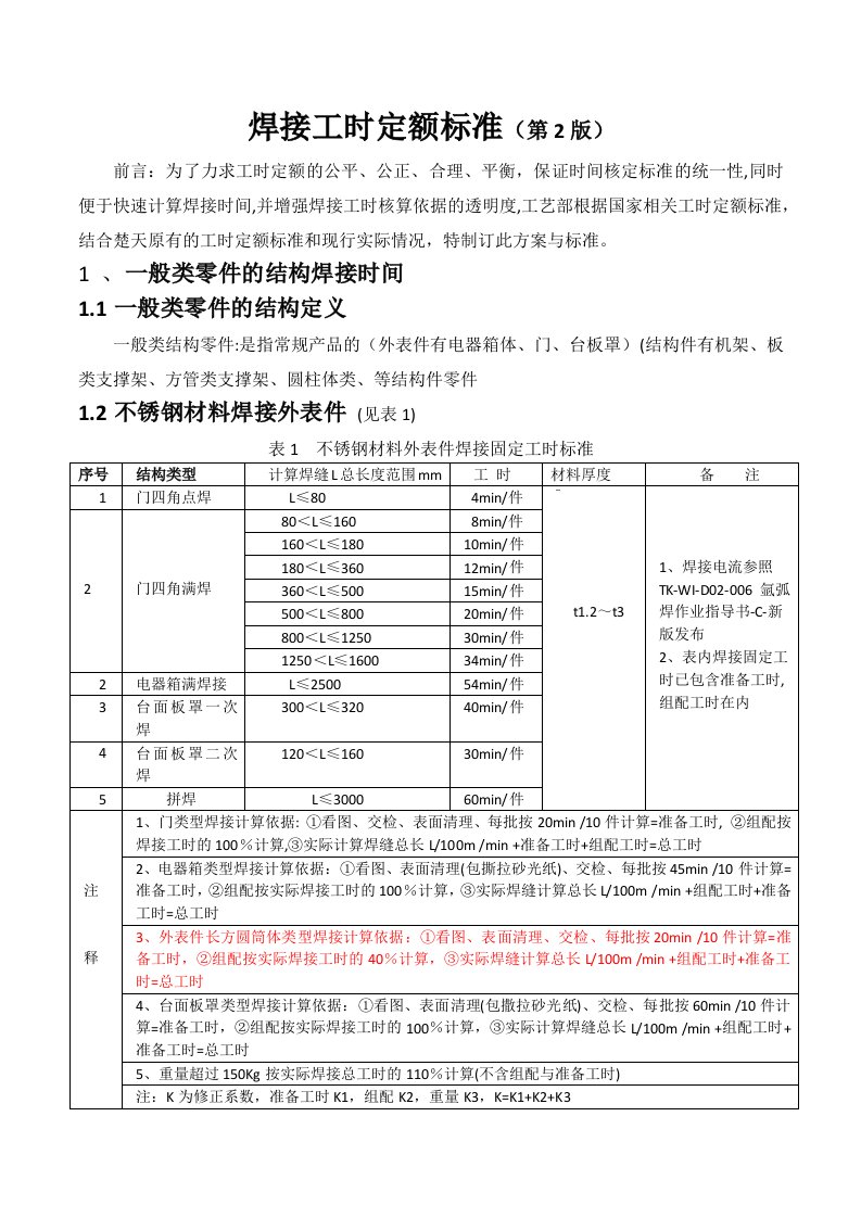 焊接工时定额标准(发布版-焊接)(第2版)