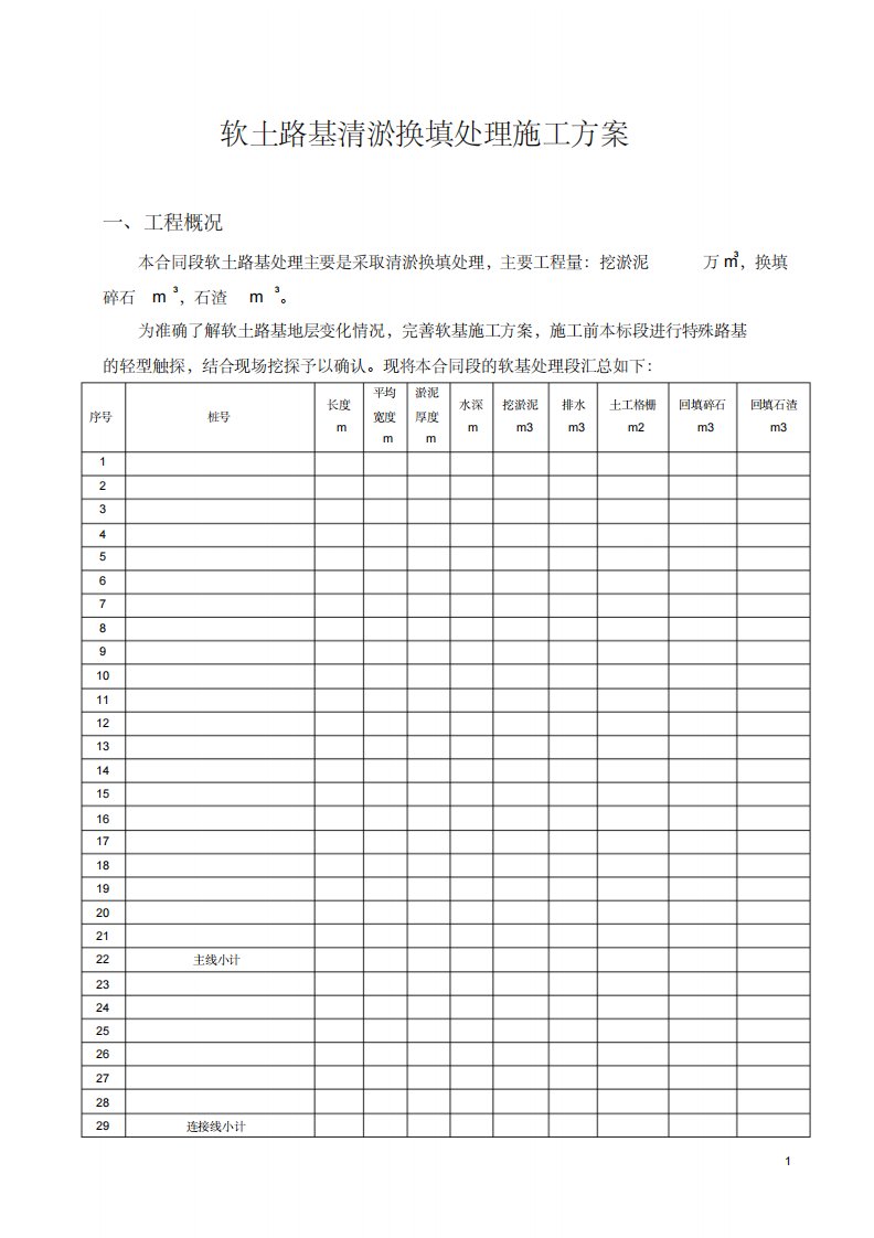 软土路基清淤换填处理施工方案