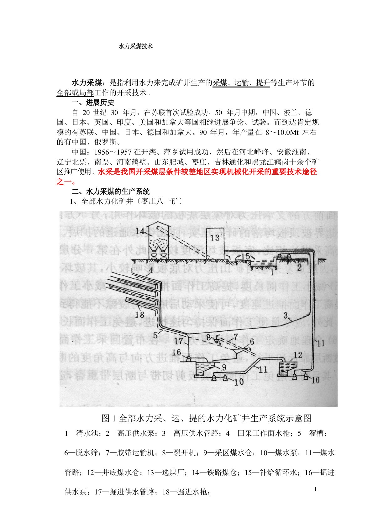 水力采煤技术