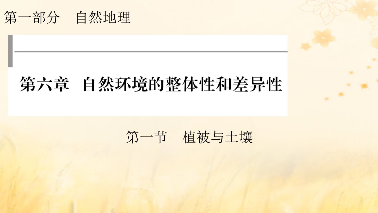 2023版高考地理一轮总复习第一部分自然地理第六章自然环境的整体性和差异性第一节植被与土壤课件