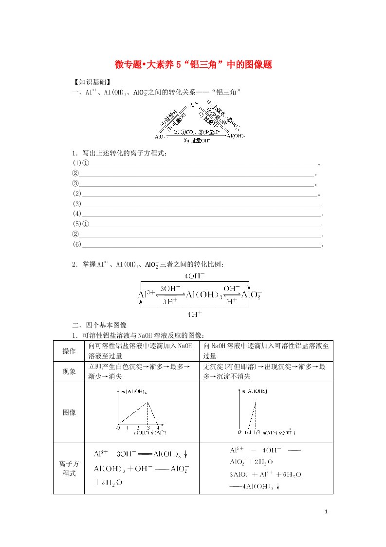 统考版2023版高考化学一轮复习第三章金属及其化合物微专题大素养5第4讲铜及其化合物金属资源学生用书