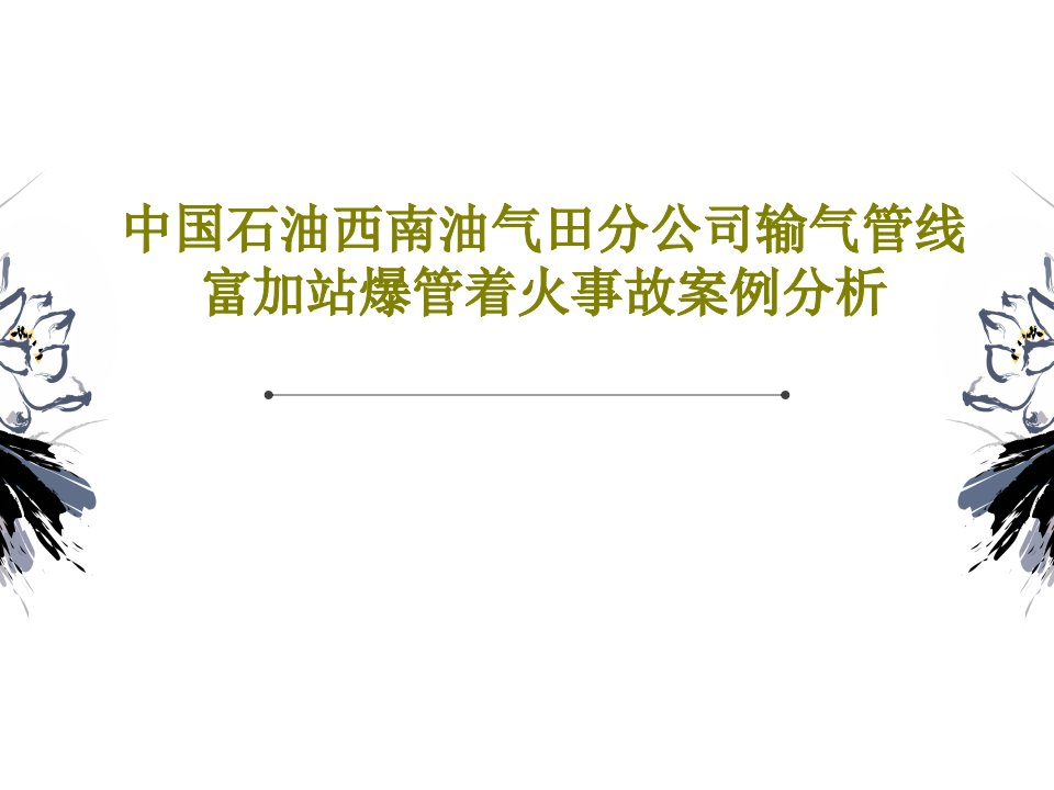 中国石油西南油气田分公司输气管线富加站爆管着火事故案例分析19页文档