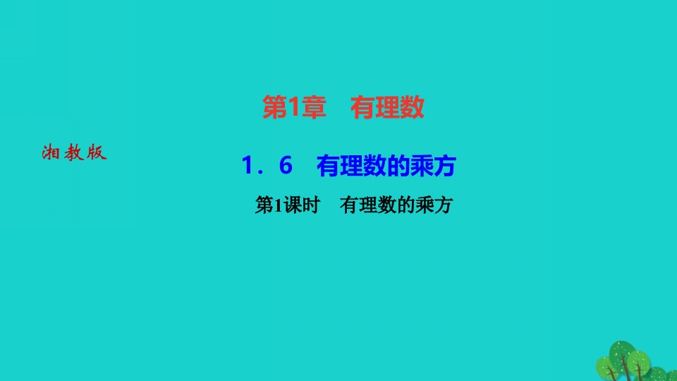 2022七年级数学上册第1章有理数1.6有理数的乘方第1课时有理数的乘方作业课件新版湘教版