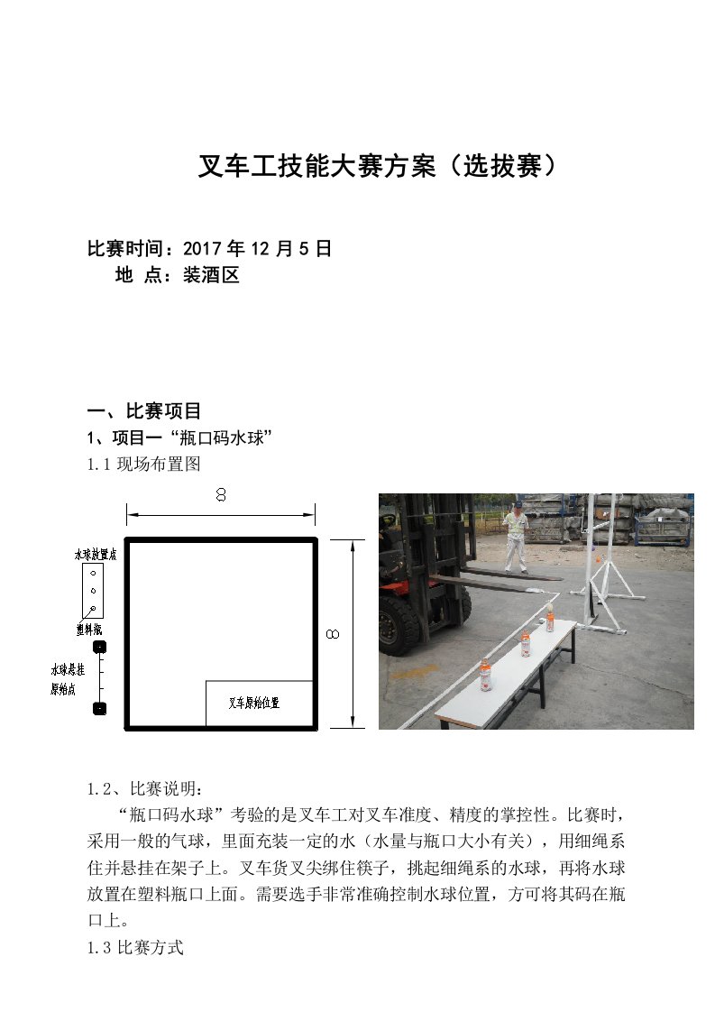 叉车技能大赛比赛方案