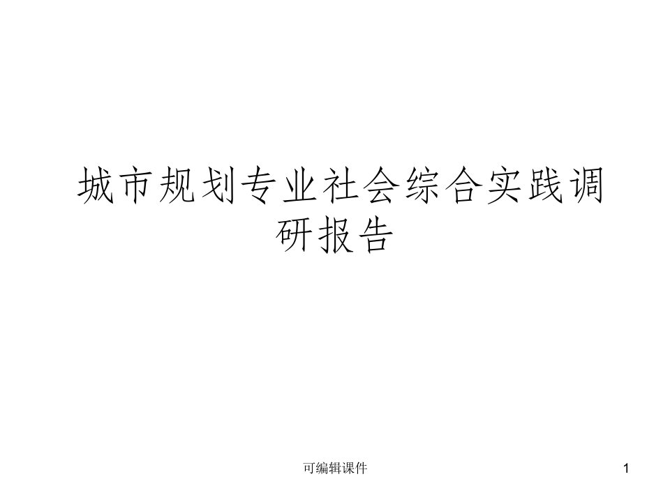 城市规划专业社会综合实践调研报告PPT课件