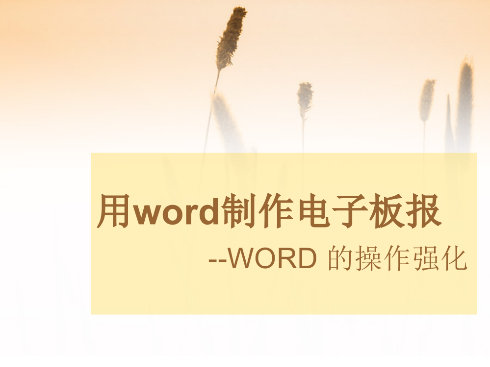 用word制作电子板报