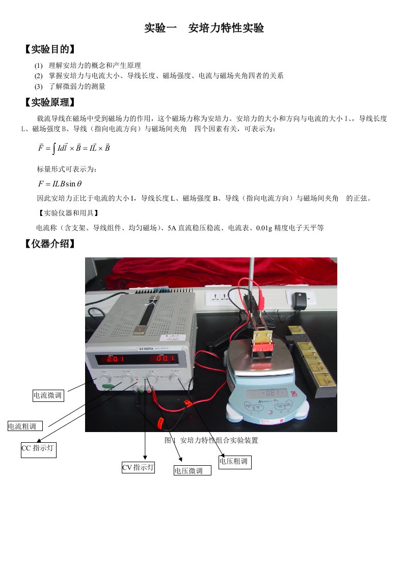 大学物理安培力实验修改简化版