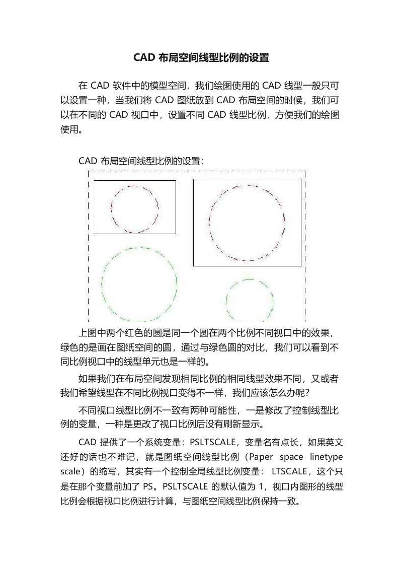 CAD布局空间线型比例的设置