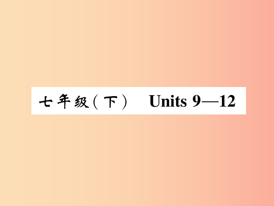 四川省南充市2019中考英语二轮复习