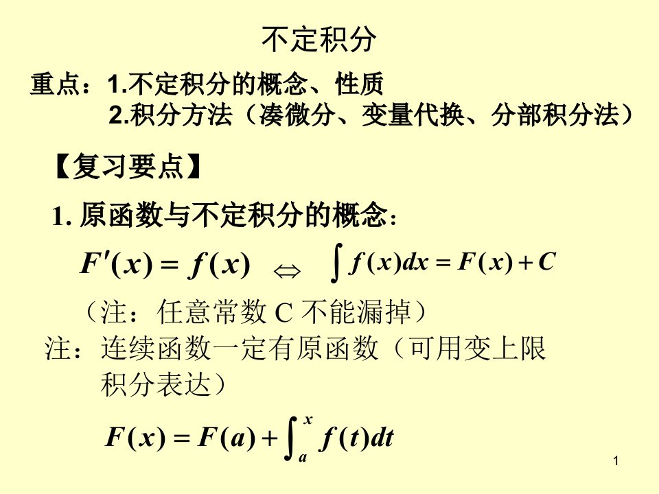 《fdb1不定积分》PPT课件