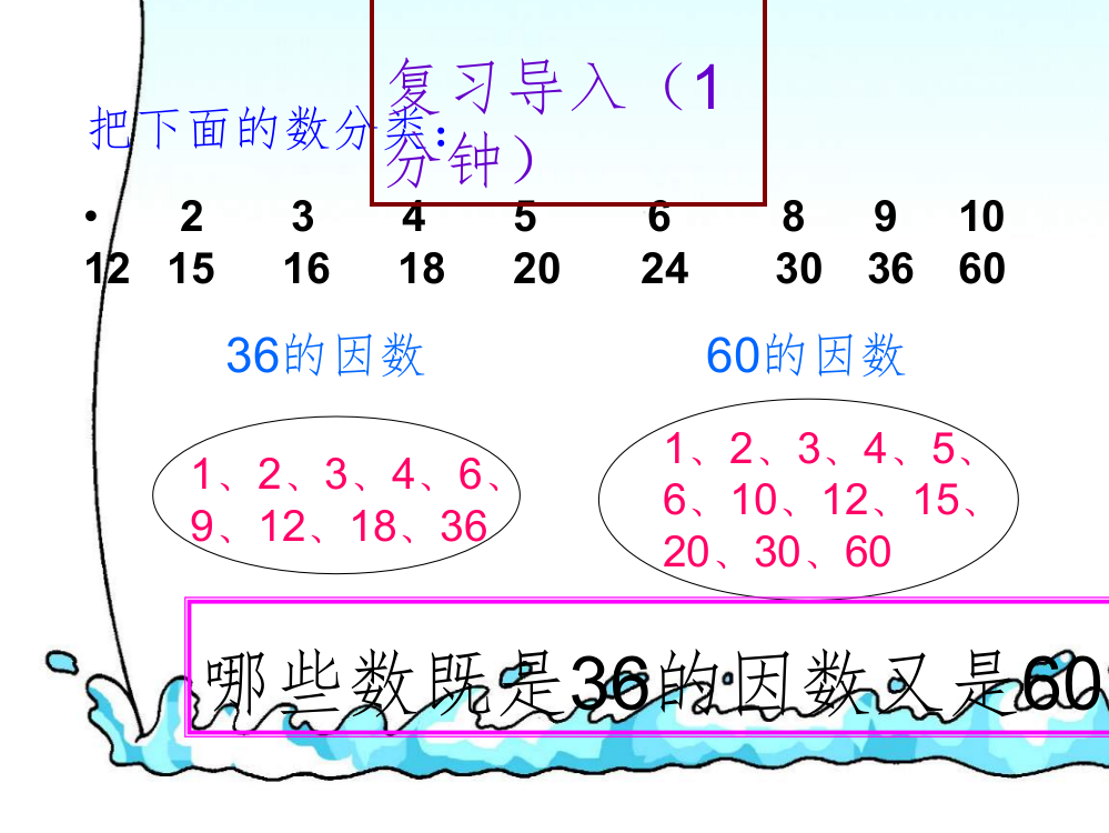 人教版五年级下册数学数学最大公因数1ppt课件