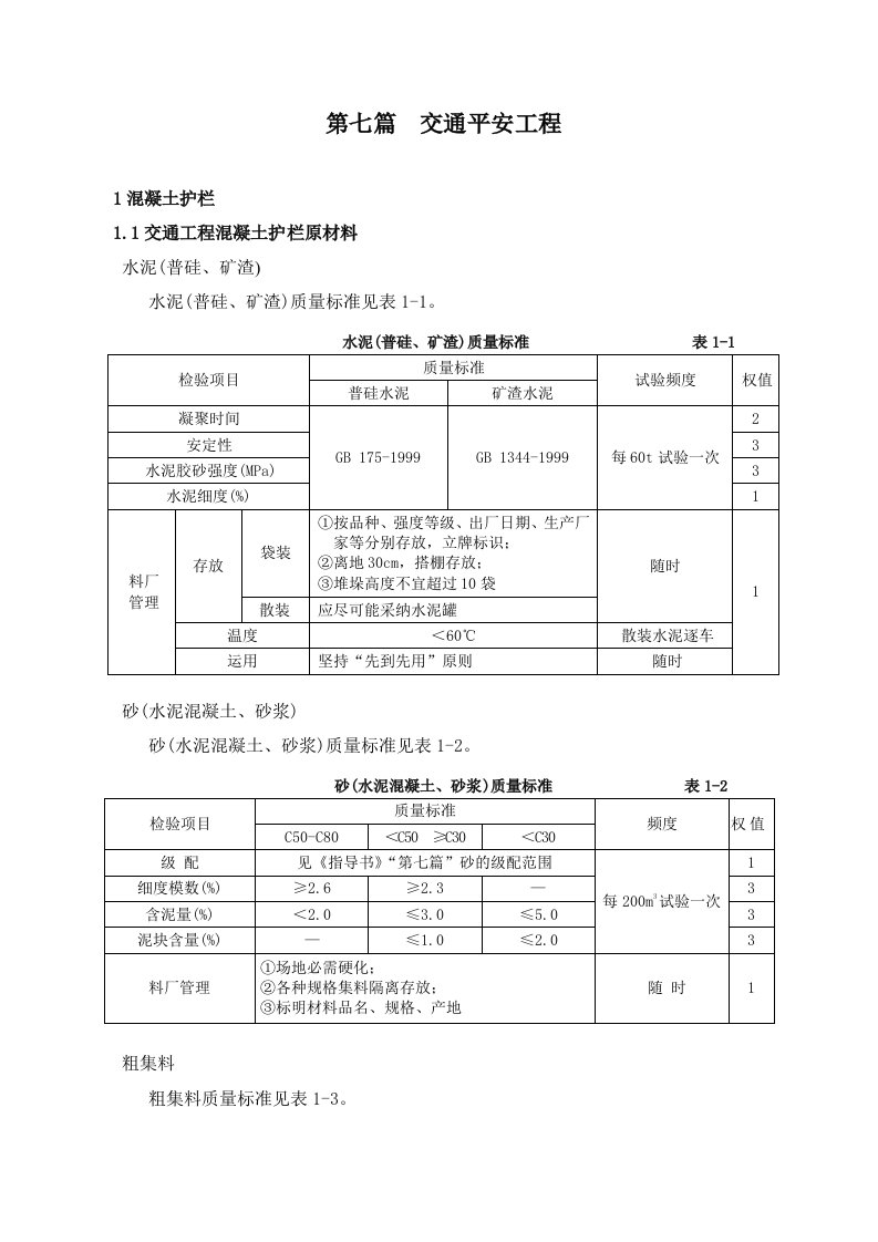 临汾干线施工作业指导书(过程控制标准)之-7交通安全工程-过程控制标准.介绍