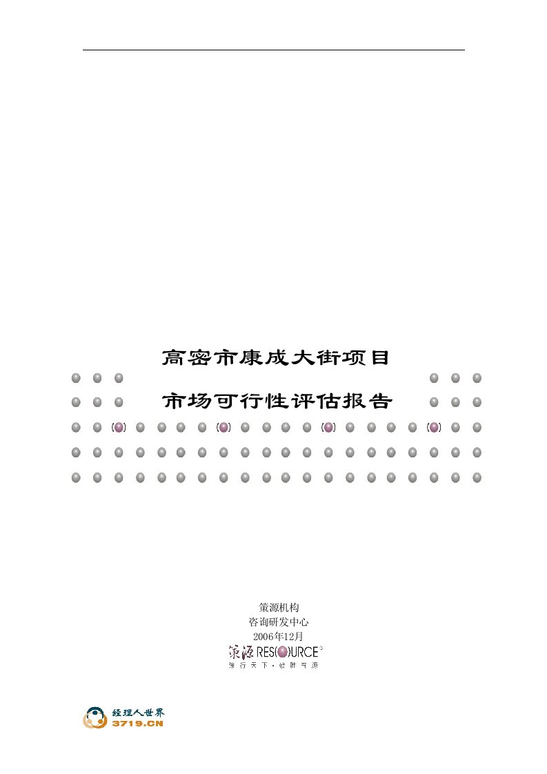 高密市房地产-康成大街商业地产项目市场可行性评估报告(doc